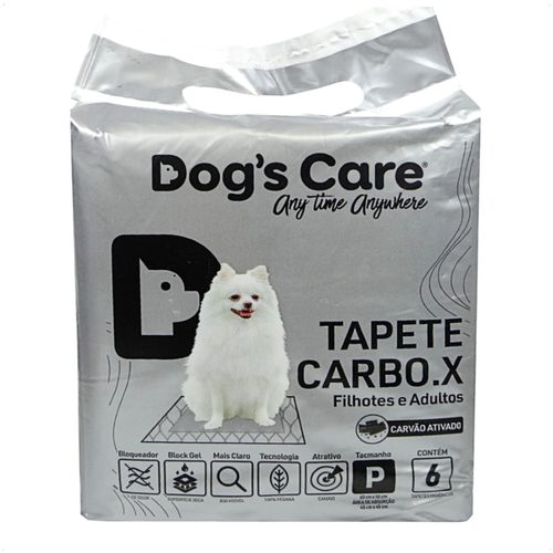 TAPETE HIGIÊNICO CARBO.X DOGS CARE PARA CÃES TAM P COM 06 UNIDADES 60CM X 55CM